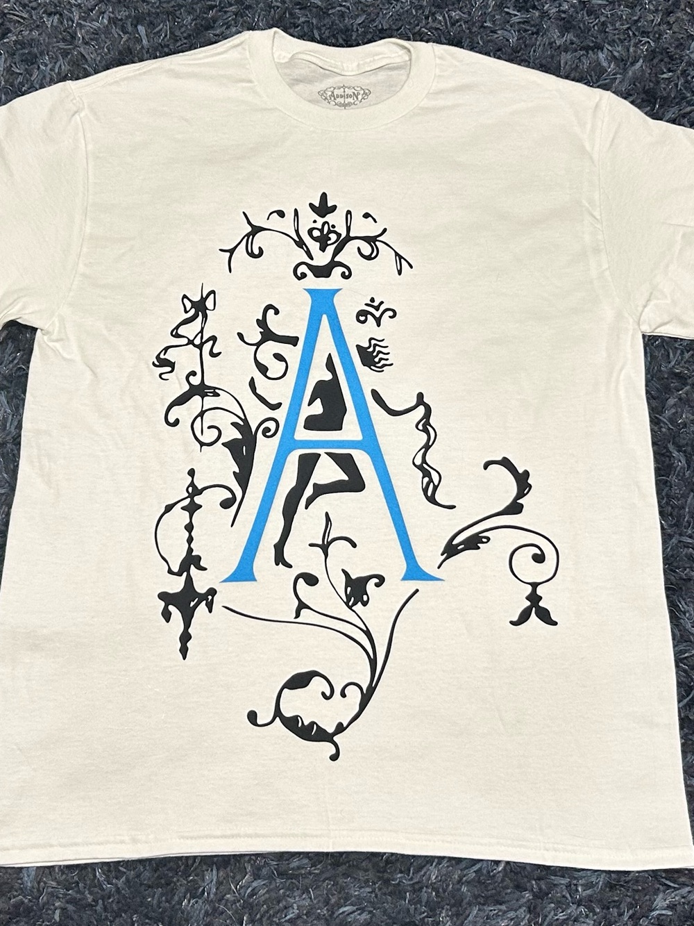 Addison Rae Official Merch "A" Logo Graphic Tee White Y2K Style Medium